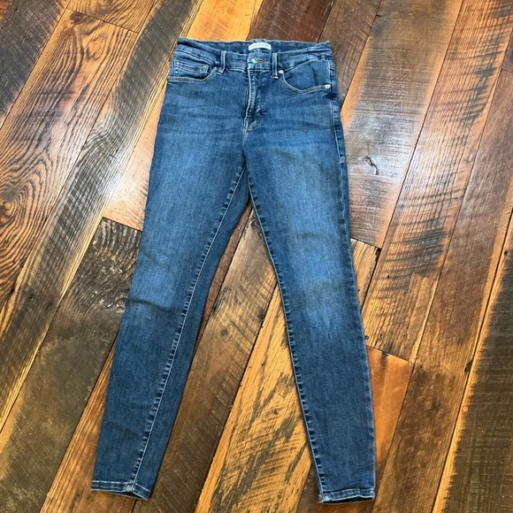 Good American Good Legs Distressed Skinny Jeans Women’s Size 6 / 28 Blue625 - Picture 2 of 8